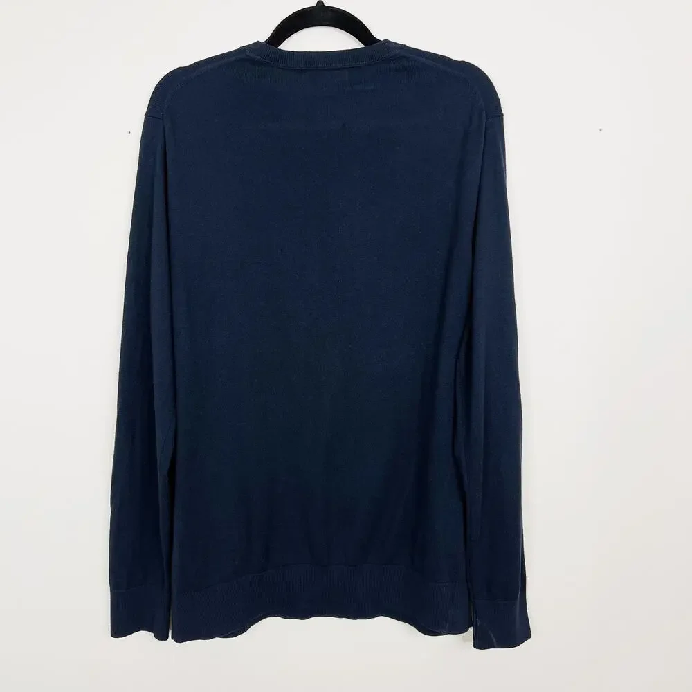 Banana Republic Cotton V Neck Sweater Navy Blue L